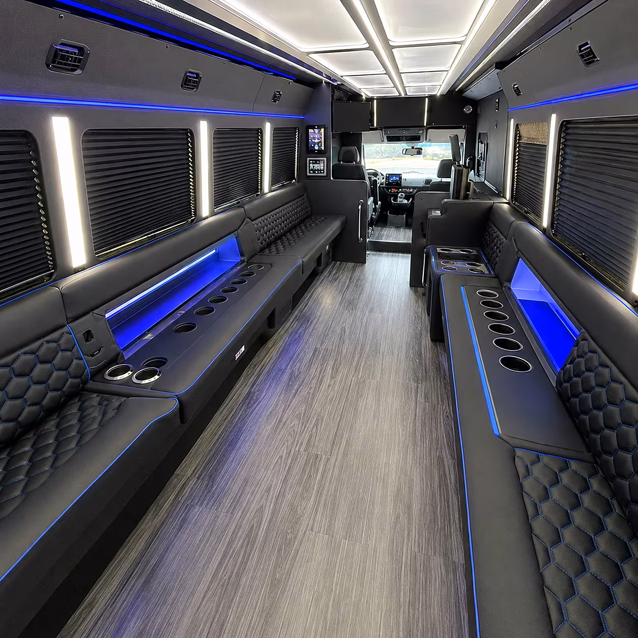warwick party bus rental interior